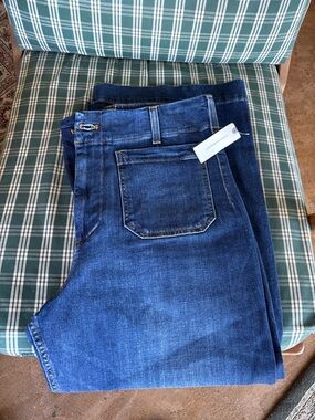 NWT Anthropologie Maeve The Colette Cropped Wide Leg Jeans, $138 Darker Wash, 31